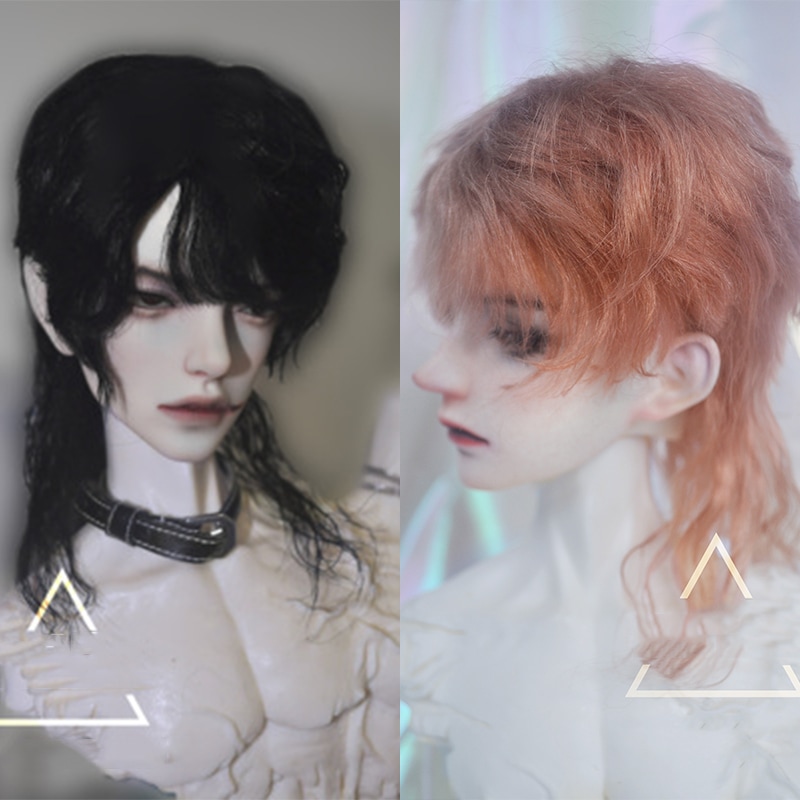 BJDドールウィッグ ウルフヘア パーマ モヘア 小顔SD/MSDサイズ球体関節人形用ウィッグ 1/3 1/4