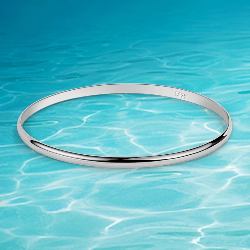 女性のためのスターリングシルバー3/5のラウンドブレスレット,シンプルなジュエリー,ファッショナブル,ラウンド,セクシー,彼女へのギフト,1/2/925