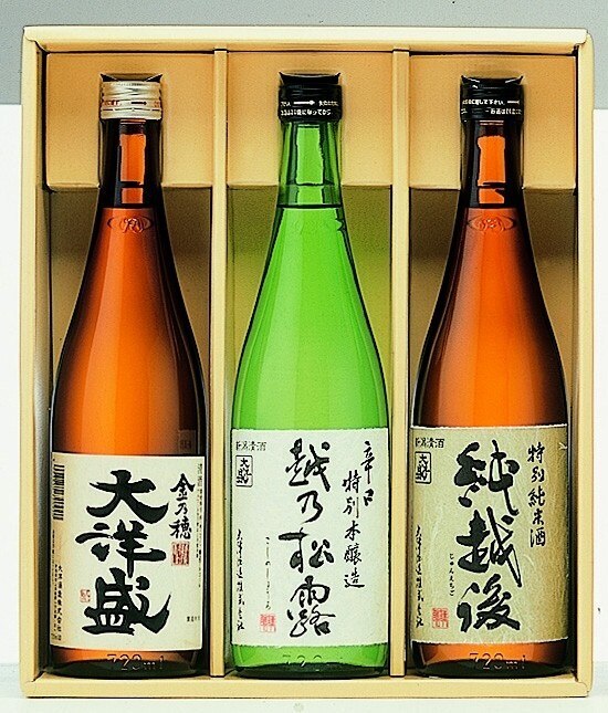 蔵元直送ギフト送料無料代金引換不可大洋盛金乃穂辛口特別本醸特別純米こだわりセット専用ギフト箱入新潟県：大洋酒造(株)