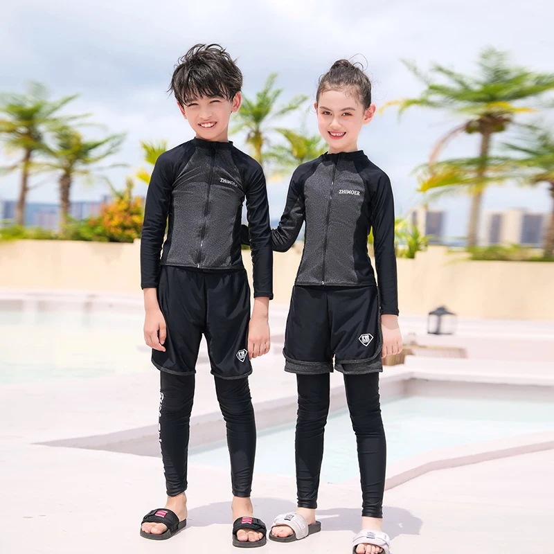 納期1~3週間程：子供用ラッシュガードパンツ,3ピース,長袖シャツ,ショーツ,サーフィンスーツ,10代の女の子用ウェットスーツ,916歳 7,585円