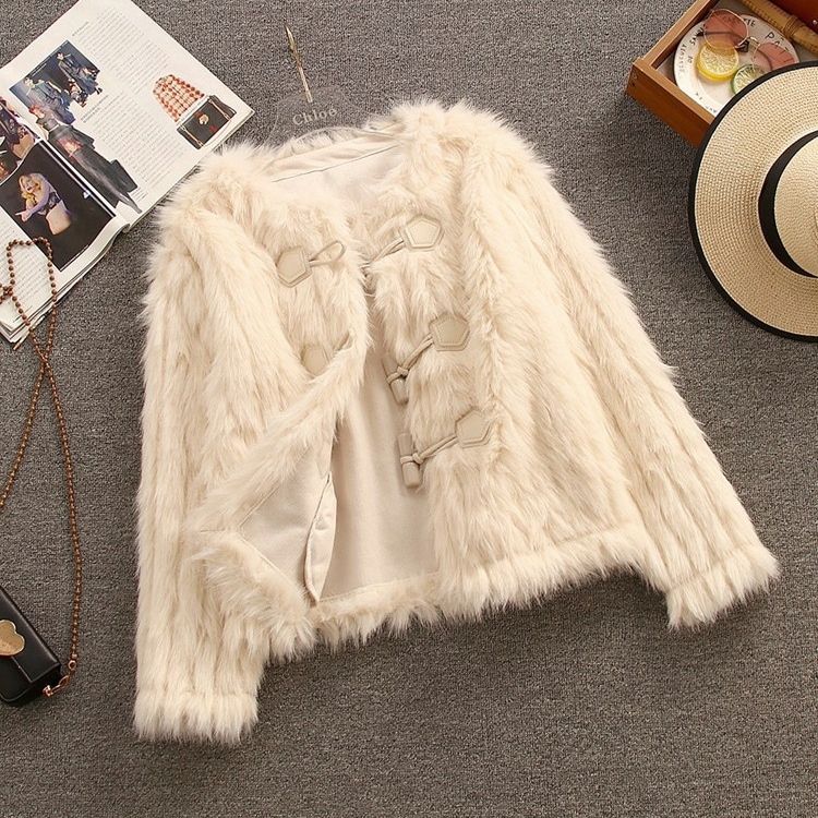 韓国デザイン秋冬新作高級感　上品おしゃれファーコート着