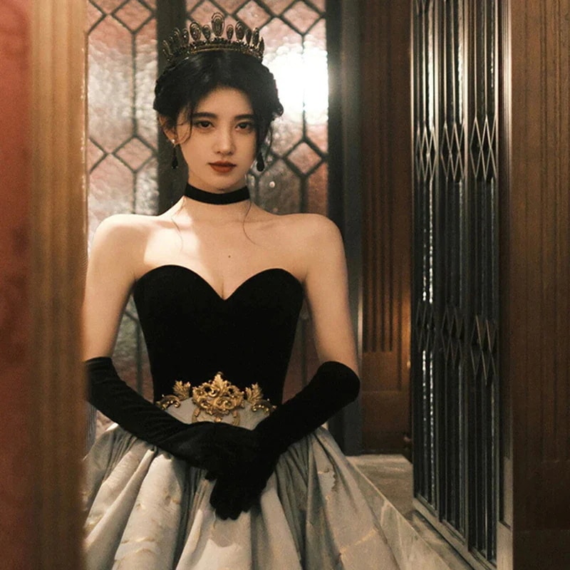 パーティードレス 結婚式 お呼ばれ バンケットイブニングドレス 春 ブトップアート試験ホストドレス写真撮影写真キャットウォークドレス