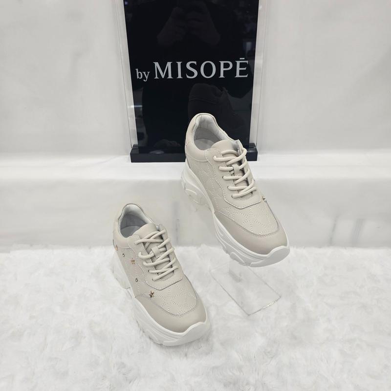 By 女性 星 ステッチ ポイント スニーカー 112HT330DF021 IVORY 2 JJ