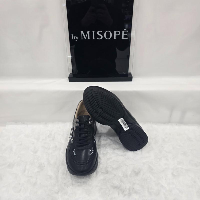 By 女性 シンプル グラフィック スニーカー 112HT430DT001 BLACK 4 JJ