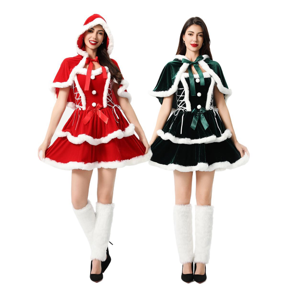 2025 クリスマスコスチューム ヨーロッパとアメリカのケープ サンタクロース クリスマスコスチューム ロリータ プリンセスドレス 6,669円