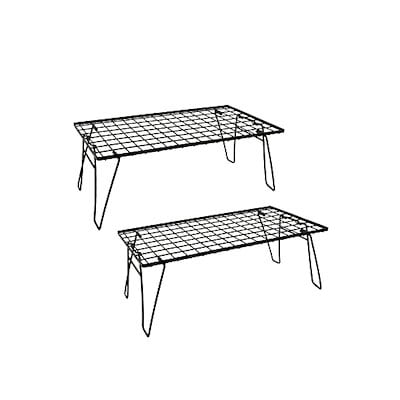 他サイト： フィールドラック キャンピングラック 2個セット マットブラック キャンプ収納 コンパクト アウトドアワゴン アウトドアテーブル 折りたたみ テーブル ローチェアアウトドア キャンプテーブル (ラックの商品画像