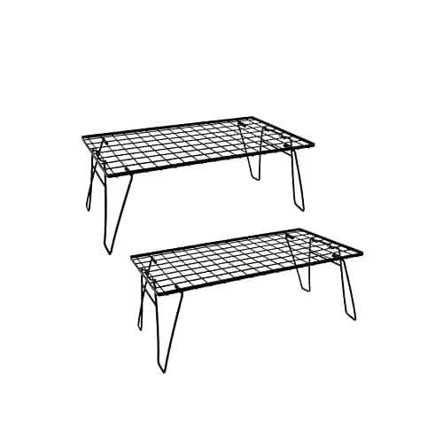 フィールドラック キャンピングラック 2個セット マットブラック キャンプ収納 コンパクト アウトドアワゴン アウトドアテーブル 折りたたみ テーブル ローチェアアウトドア キャンプテーブル (ラック