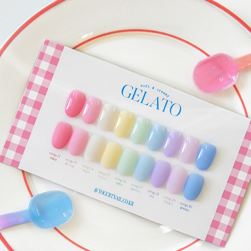 [YOGURT NAIL] 【GELATOジェラート Syrup gel 9色セット】 ジェラートのような素敵な甘いシロップゲル