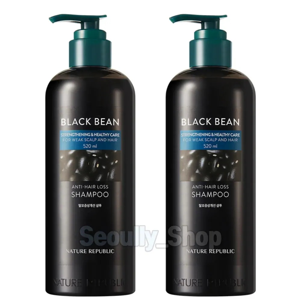 ブラックビーン 脱毛症 症状 緩和 頭皮ケア シャンプー, 大容量 520ml 2ea