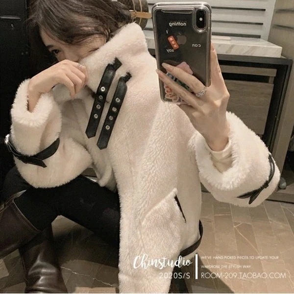 【急速出荷 2025年新作】アウター ボアジャケット ボアブルゾン 韓国ファッション 無地 スタンドカラー 秋 冬 長袖 おしゃれ 可愛い オルチャン 大人可愛い 防寒 カジュアル ボア 暖かい オー