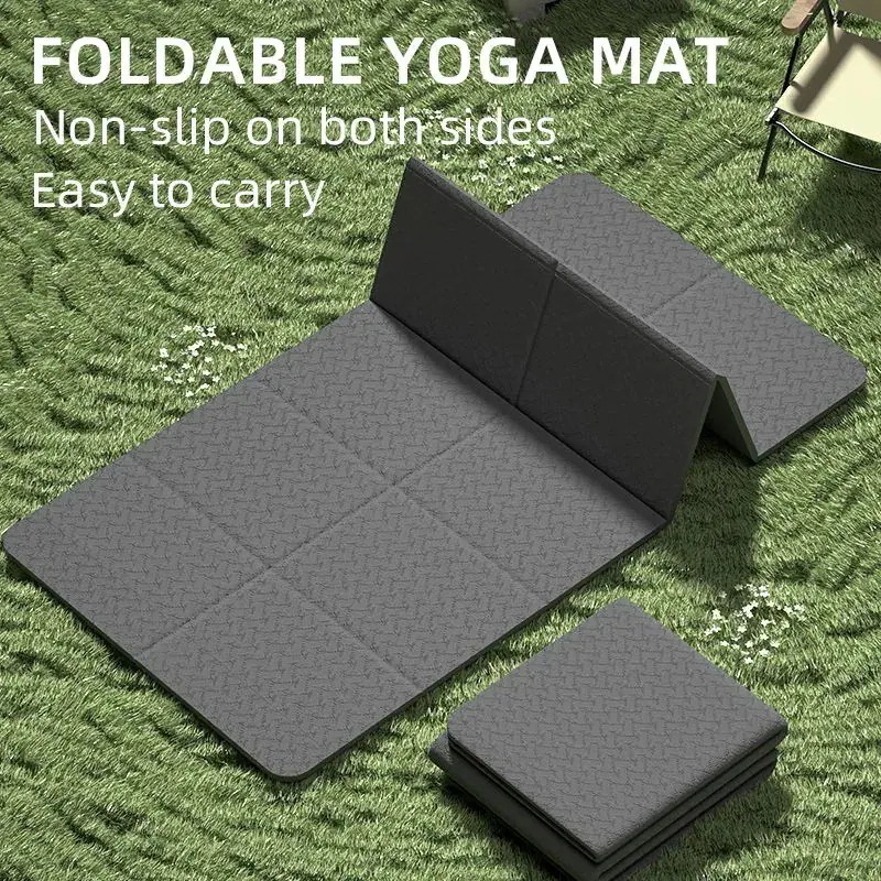 ヨガマット ヨガマット ヨガマット 厚手オフィスランチブレイク 厚手 ポータブル折りたたみヨガマット フィットネスマット 折りたたみ