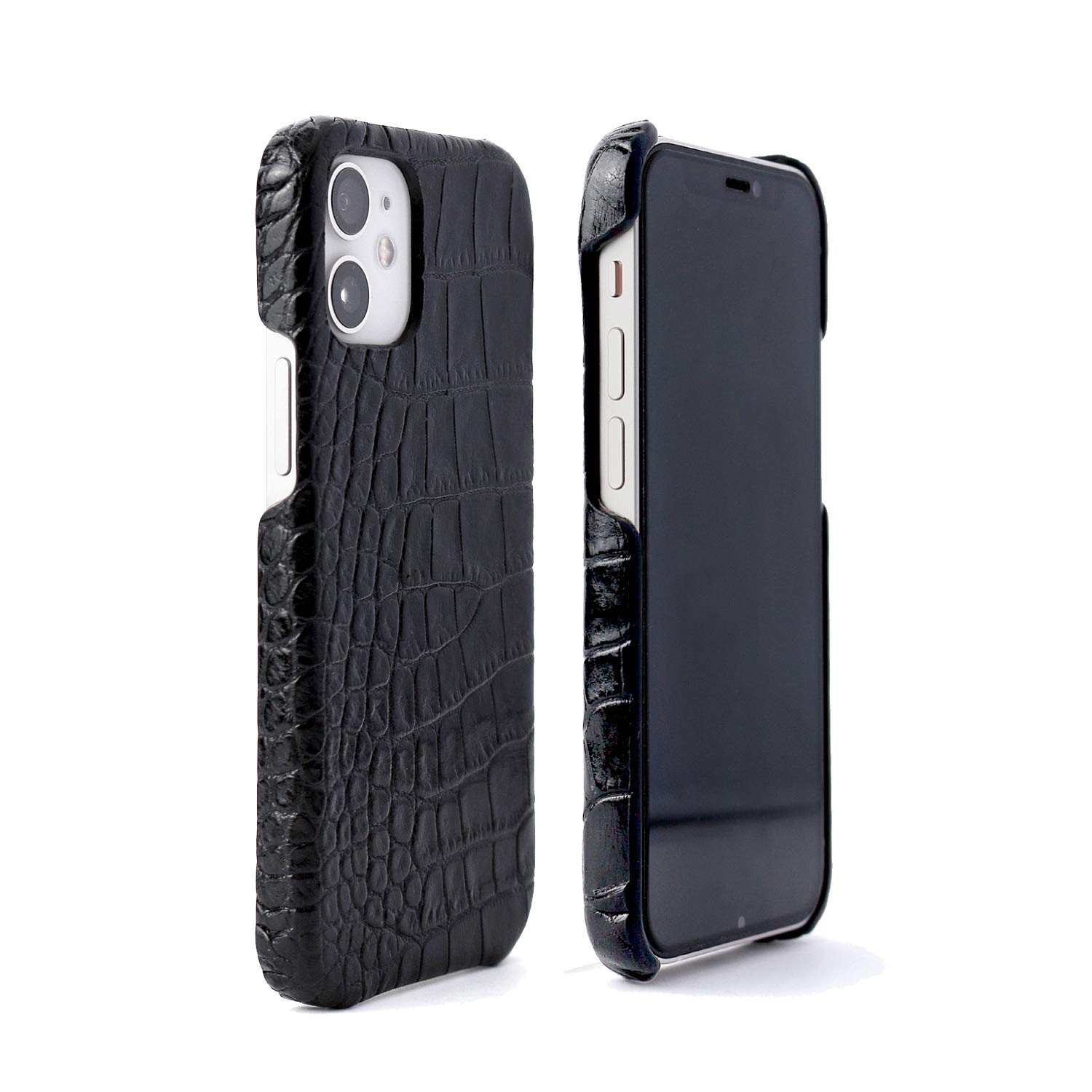 ABBI SIGNATURE iPhone 12 mini ケース [ 本革 日本製 クロコダイル エンボス加工 ] イタリアンレザー クロコバックカバーケース LIPARI ABS20511i12M