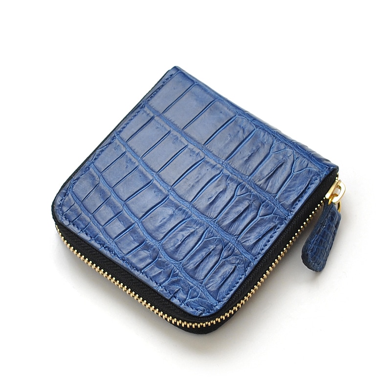 【新規OPEN】【期間限定】本クロコダイル！鰐革！超限定モデル！藍染加工！男女兼用！日本製！JRA認定商品！ラウンドショートウォレット　CRSW-INDG　インディゴブルー