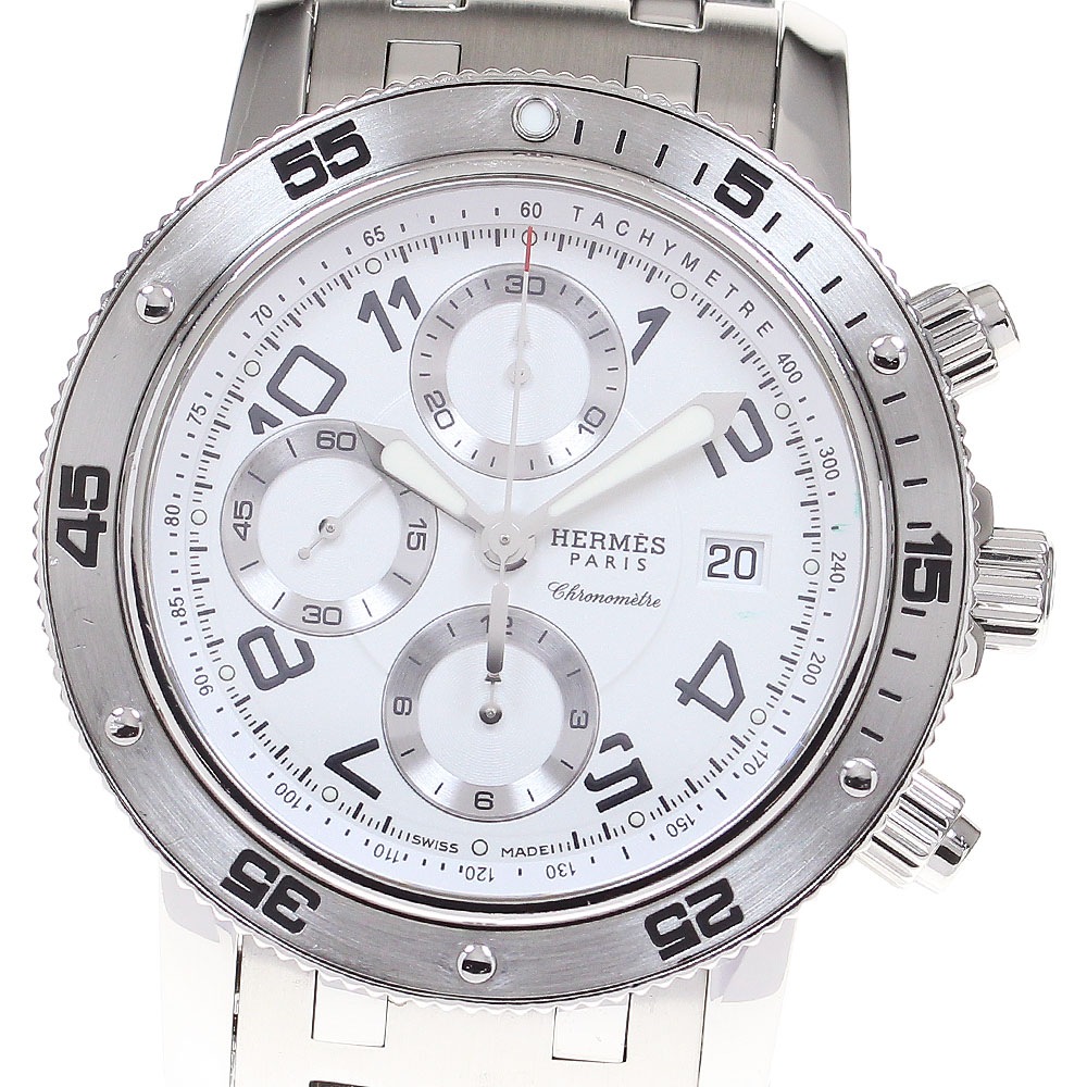 エルメス HERMES CP2.910 クリッパーダイバークロノ デイト 自動巻き メンズ 美品 _830098【中古】