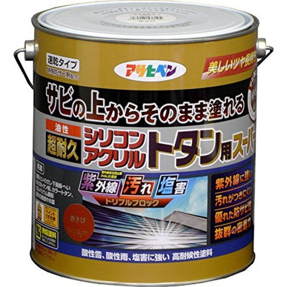 アサヒペンアサヒペン 油性超耐久シリコンアクリルトタン用スーパー 3kg (赤さび)
