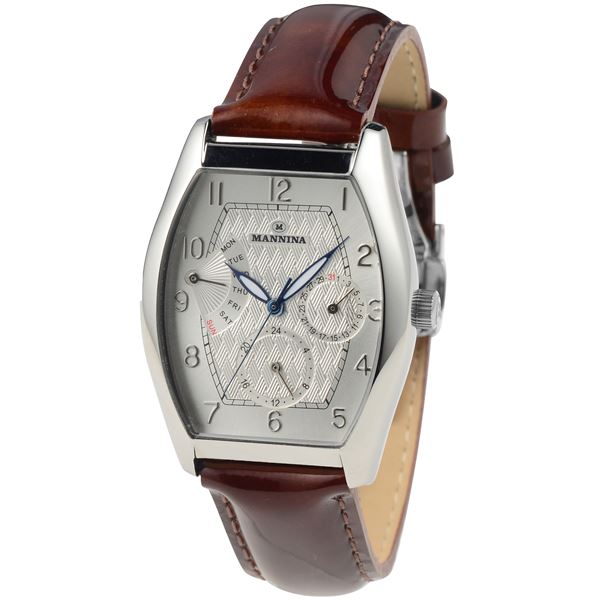 MANNINA(マンニーナ) 腕時計 MNN003-01 メンズ 正規輸入品 ブラウン(文字盤:シルバー)
