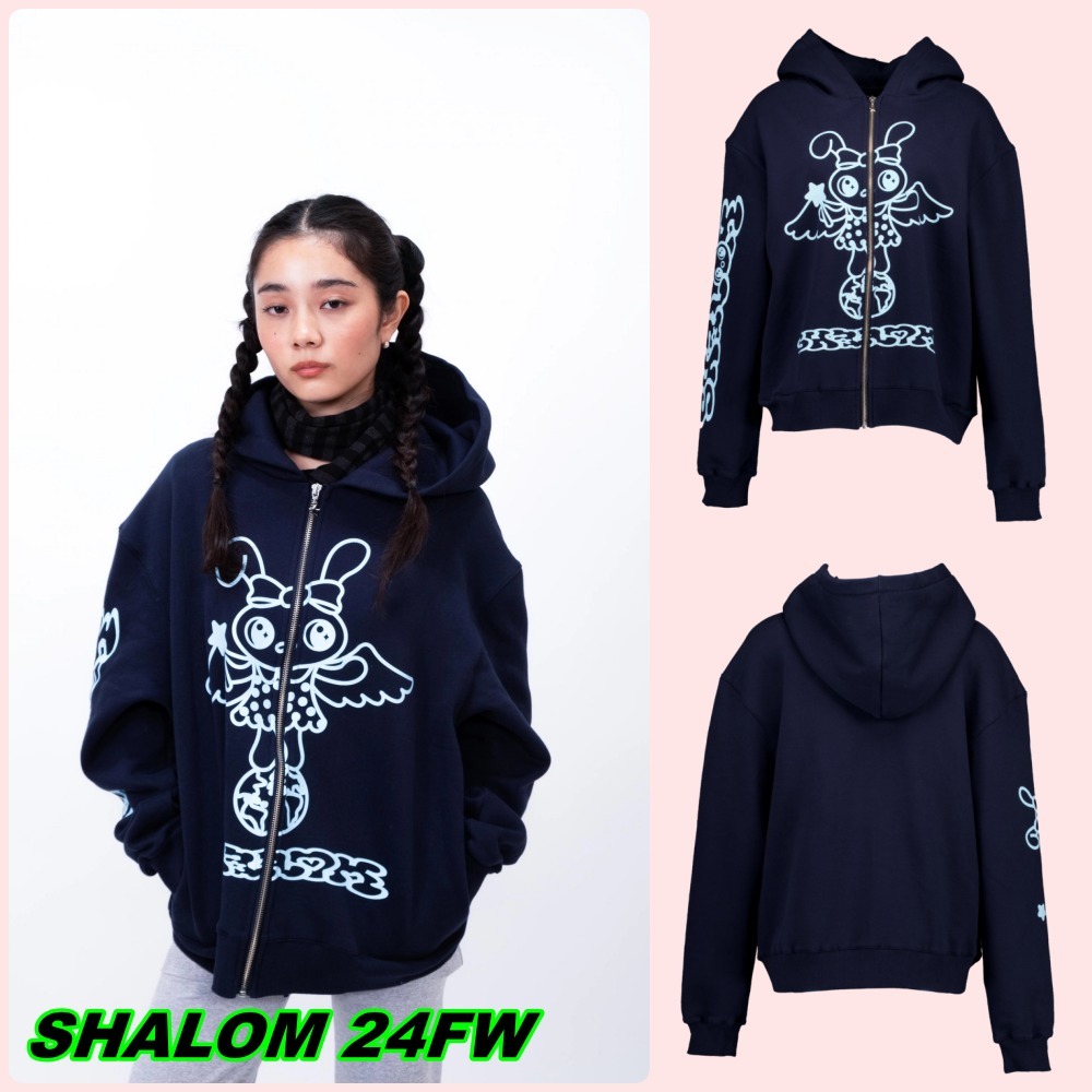 【SHALOM】24FW MOLA HOOD ZIP-UP NAVY