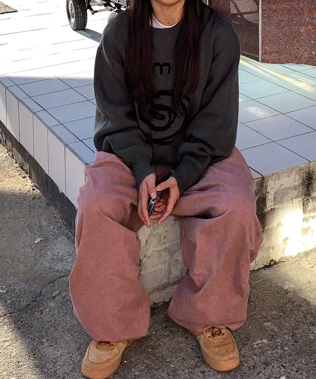 男女共用 ワイド ピグメント バルーン バンディングパンツ