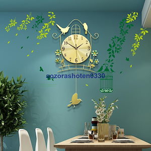 壁掛け時計 鳥振り子時計 ウォールクロック おしゃれ インテリア 北欧 壁掛け アンティーク ヴィンテージ 新築祝い 静音 可愛い