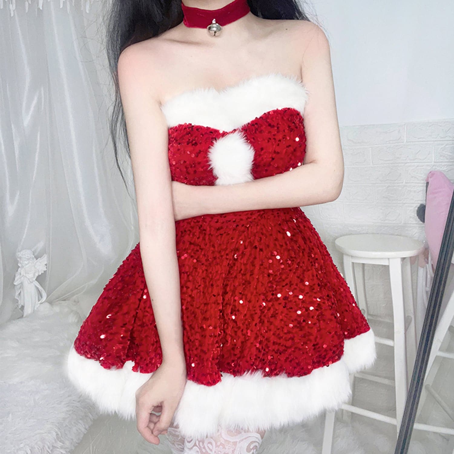 クリスマスコスム 新作 クリスマス衣装 クリスマス装い 大人用クリスマス衣装 ストラップレス クリスマス衣装 セット