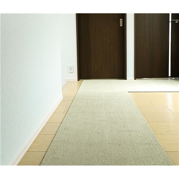 ラグタス 廊下敷マット BE ベージュ (約60×200cm)