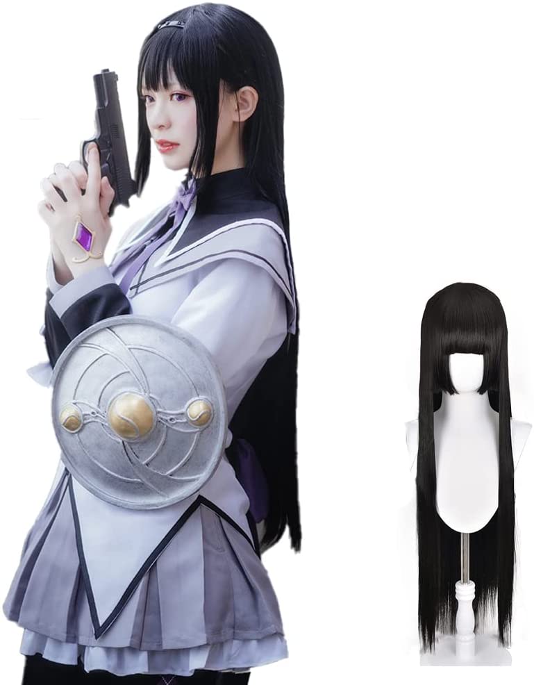 暁美ほむらコスプレ衣装ウイッグ付きあけみほむら魔法少女 まどかマギカ 鹿目まどかコスプレ衣装