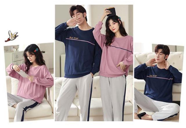 【ペア価格】 ペアルック パジャマ レディース メンズ 春秋 長袖 上下セット パンツセット カップル 寝巻き 寝間着 お揃い スウェット プレゼント ハネムーン ファッション プレゼント