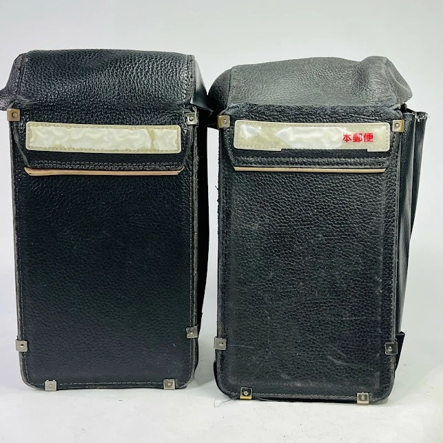 【中古】2個セット　日本郵便　郵政 郵便局 書留用かばん　使用感大　フラップ革交換　ロゴ欠け品