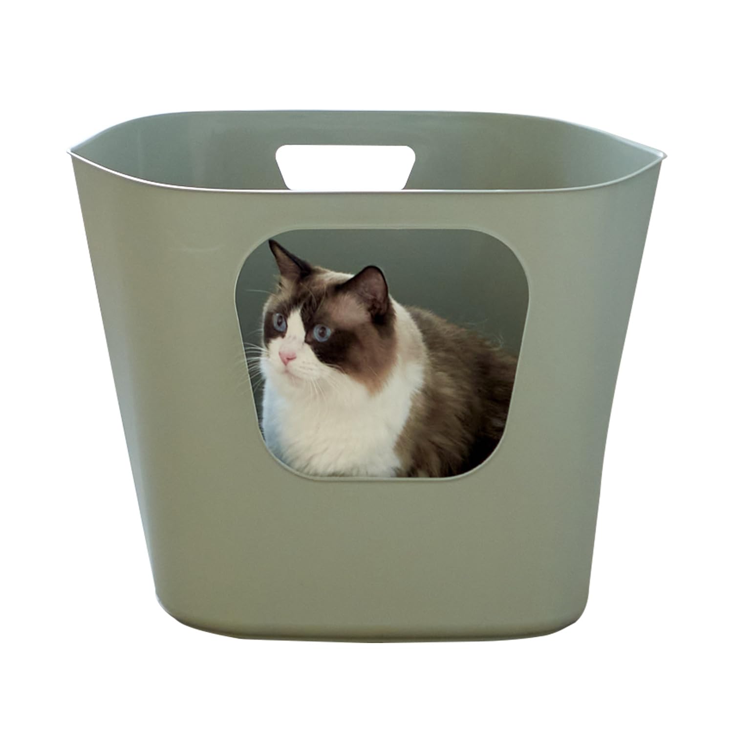 【OFT】 フレキシブルリッターボックス オリーブグリーン 猫 トイレ 大型 98%再生プラスチック 大きい 飛び散り 防止 取っ手付き 丸洗い可能 5,426円