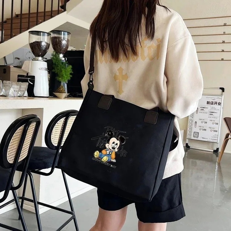 [限定]ミッキーバッグ24 ミッキーキャンバストートバッグ 大容量 シンプル ファッション ラージクラス 通勤 ショルダートートバッグ