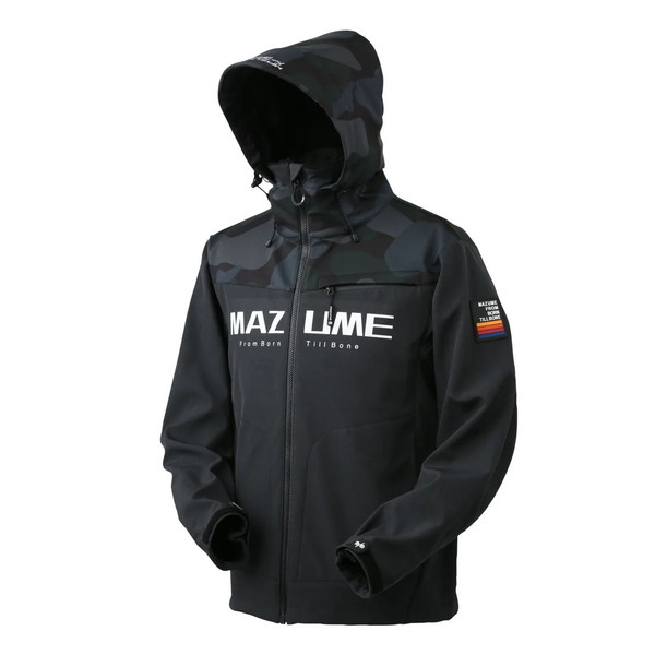 オレンジブルー 防寒服アウター MZFW-876 mazume ウインドカットジャケット ダブルトーン インクブラック×カモ L