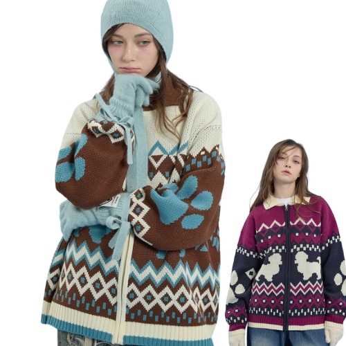 Puppy Cowichan Zipup カーディガン 2色