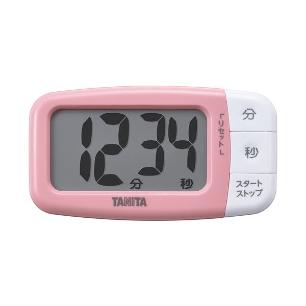 （まとめ） タニタ抗菌でか見えタイマー ストロベリーピンク TD-430-PK 1個 [x3セット]