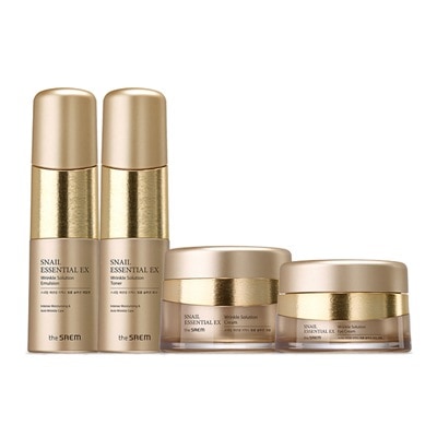 【黄金カタツムリエキス [化粧水+乳液+クリーム] 3種セット+ プレゼント アイクリーム 31ml 付き！】 スネイル エッセンシャル EX リンクル ソリューション スキンケア 3種