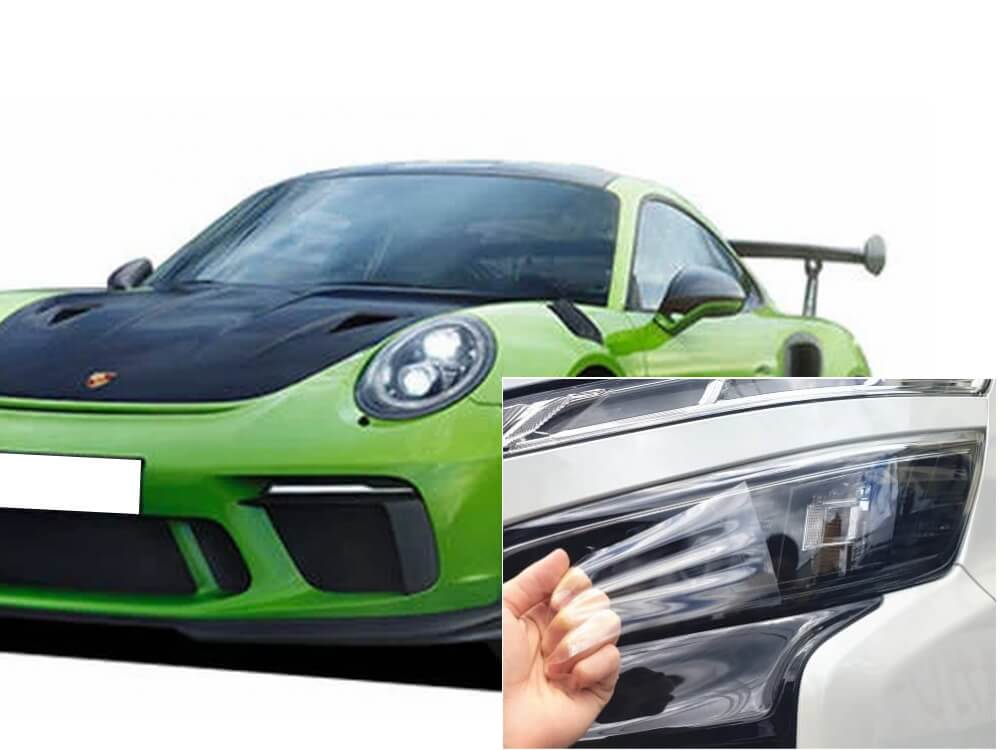 ヘッドライトプロテクションフィルム (ポルシェ用 911 991 後期) 車種専用 カット済み 左右セット ヘッドライト保護 911 カレラ 991型 後期