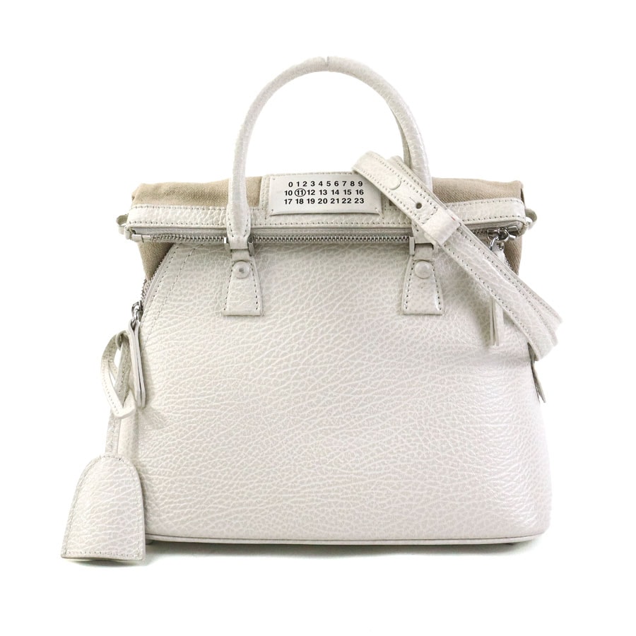 メゾンマルジェラ Maison Margiela ハンドバッグ ショルダーバッグ 5AC ミニ レザー アイボリー レディース 55944a