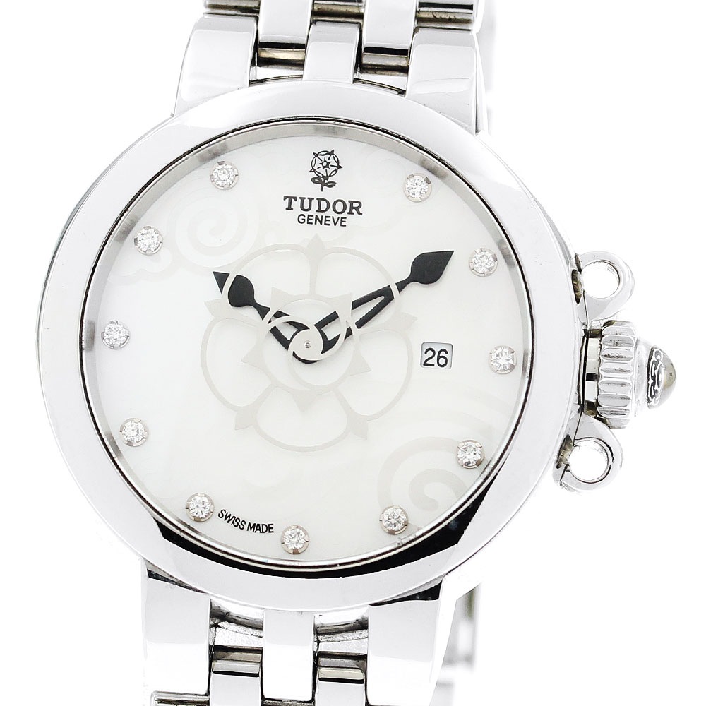 チュードル TUDOR 35400 クレア ドゥ ローズ 11Pダイヤモンド 自動巻き レディース _879231【中古】