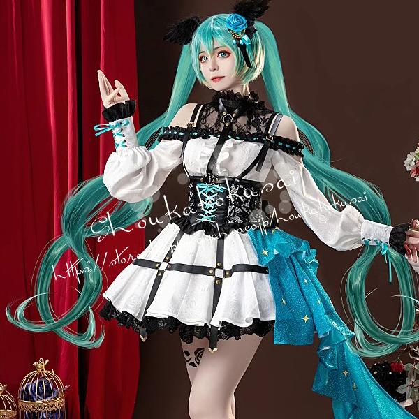 [2026新品] G 新品発売 初音ミク はつね みく MIKU Rose Cage Ver 風 コスプレ衣装 ウィッグ コスチューム cosplay 演出服 アニメ ゲ