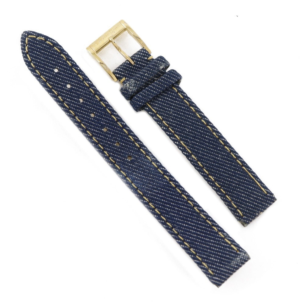 ベルトのみ 腕時計 金メッキ デニム レディース 中古品 A-ランク