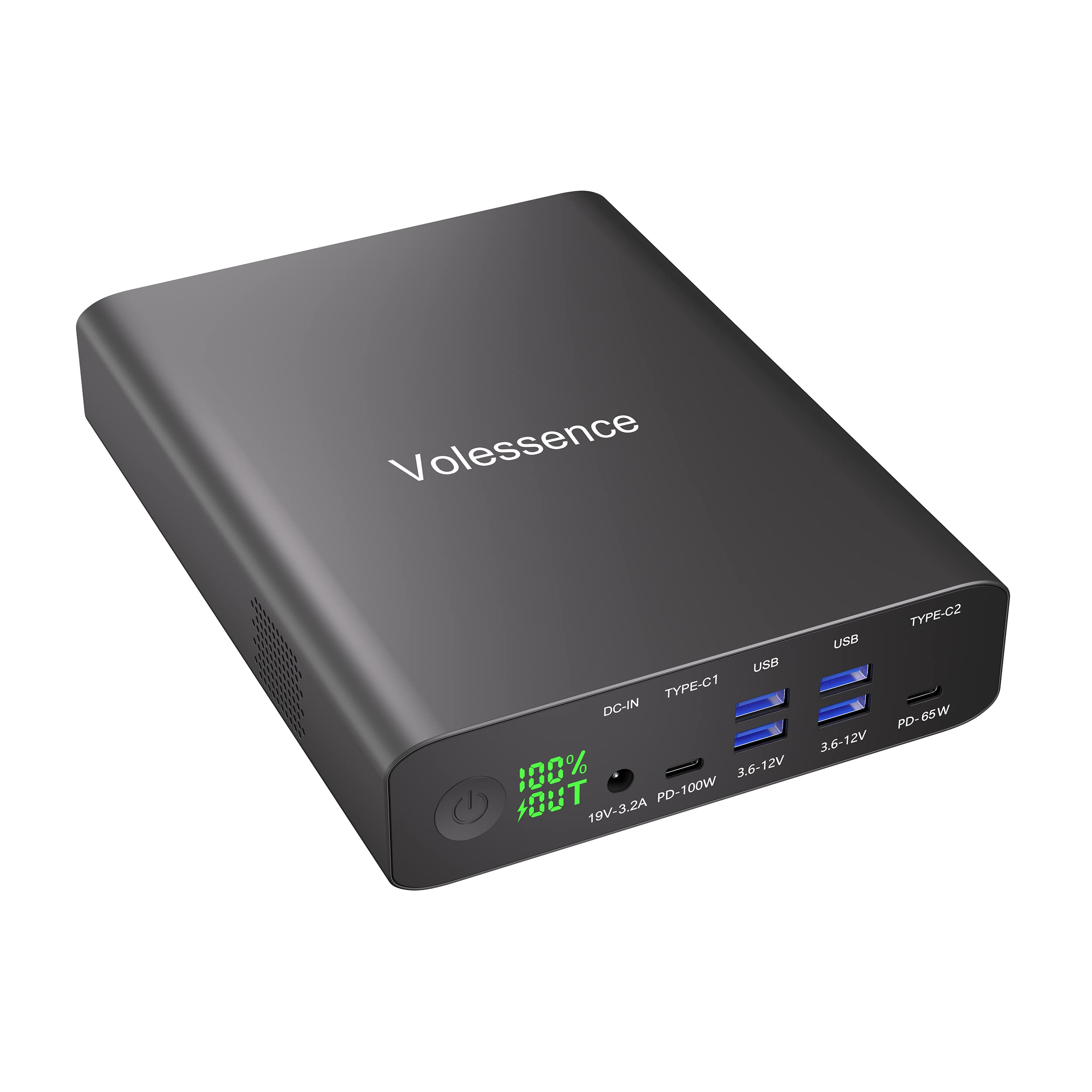 Volessence モバイルバッテリー 大容量 64000mAh PD100W出力 急速充電 6台同時充電 2*USB C(100W&65W)ポート&4*USBA(QC3.0 18W)ポート/Mac