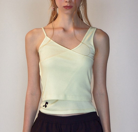[韓国の人気商品] RR LOGO LAYERED TANK TOP LIGHT YELLOW