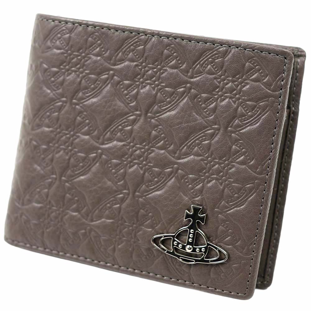 ヴィヴィアンウエストウッド 二つ折り財布 メンズ ユニセックス グレージュ Vivienne Westwood GEORGE MAN WALLET WITH COIN POCKET GREY ORBO