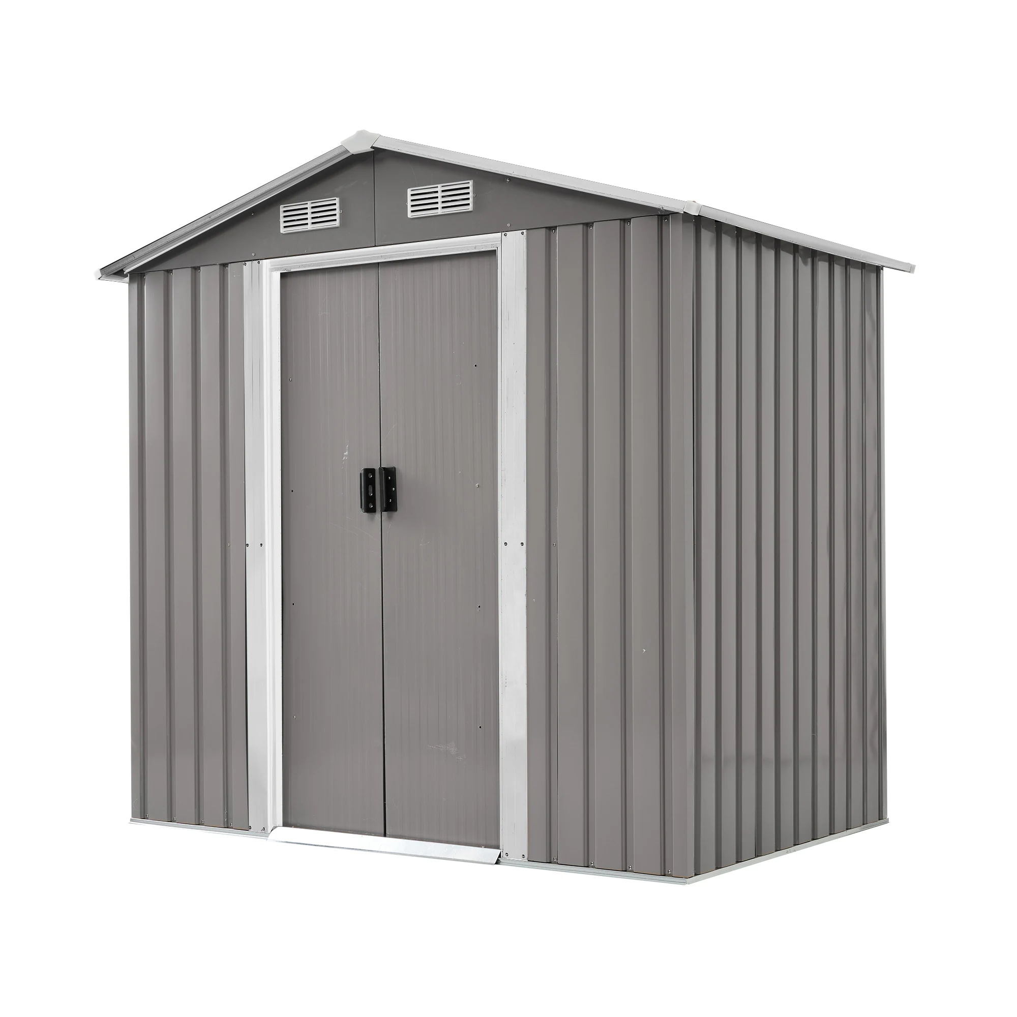 1863【可動棚なし】物置 屋外 スチール 倉庫 戸外収納庫 幅184*奥行き132*高196cm 物置き おしゃれ 大型 収納庫 屋外物置 防さび ベランダ 防水 ドア 引戸 スチール物置 屋外収納
