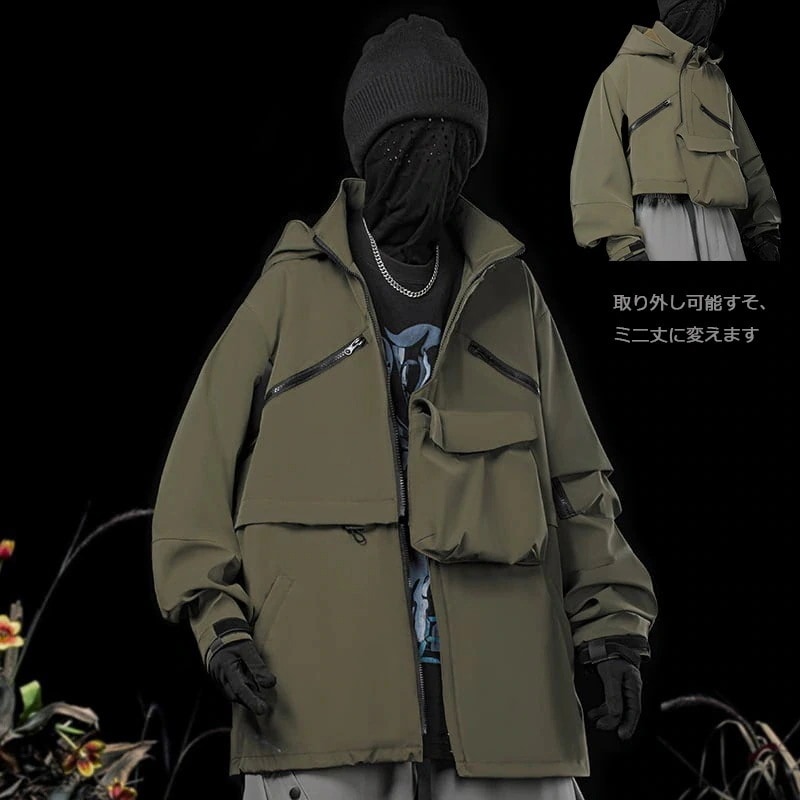 ジップアップパーカー フード付き マウンテンパーカー メンズ ジャケット 男女兼用 オーバーサイズ アウトドア アウター カップル服 ゆったり かっこいい 6,839円