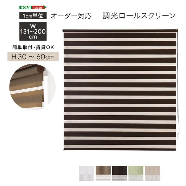 ロールスクリーン 調光 取付簡単 賃貸物件対応 目隠し おしゃれ カーテン ブラインド 1cm単位でオーダー可能 幅131～200cm×高さ30～60cm