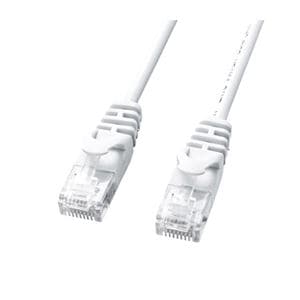 (まとめ)サンワサプライ カテゴリ6極細LANケーブル LA-SL6-005W(×10セット)
