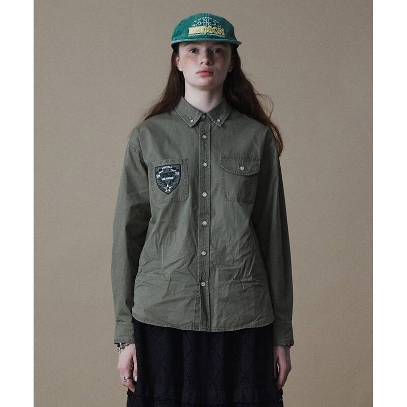 ペンフィールド PENFIELD フェイドコットン ボタンダウンシャツ オリーブ FR1WR12U 480307