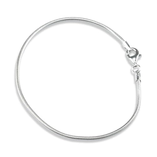 [EPIC BOLEN] sv925 スネーク チェーン ブレスレット シルバー 925 シンプル スターリングシルバー スネイク 細め 1.5mm メンズ レディース (18cm)