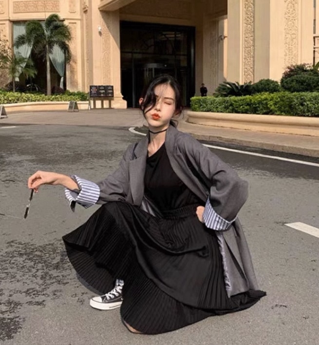 スカート デート モテアイテム プリーツスカート フリル アシンメトリー シフォン 大人可愛い きれいめ 上品 おしゃれ かっこいい 大人可愛い ラブリー キュート ガーリー クール モード系