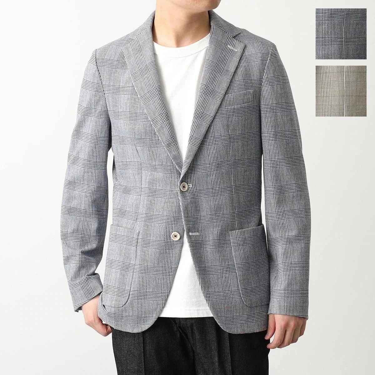 CIRCOLO 1901 チルコロ 2B ジャケット CN3917 メンズ シングル テーラード グレンチェック ストレッチコットン カラー2色